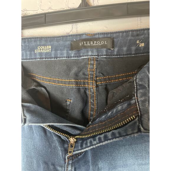 Liverpool Collen High Waisted Straight Skinny Denim Jeans Size 6/28 - Picture 3 of 6